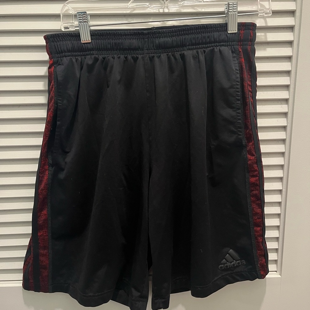 Adidas, Men’s black & red basketball shorts. Size: M